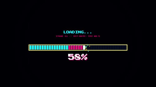 Pixel Art Progress Loading Bar Animation