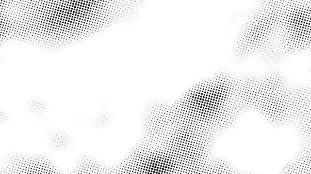 Animated halftone texture overlay seamless loop black dots on white