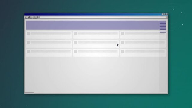 Retro computer operating system window on a teal background