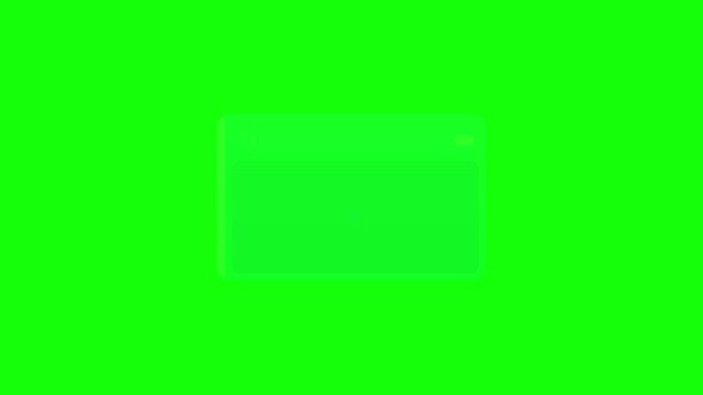 Modern tech UI window frame with loading element isolated on green screen for chroma key compositing