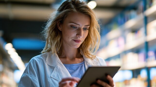 Black Friday shopping woman using tablet checking product prices in a