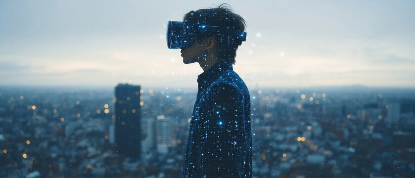 Man wearing VR glasses