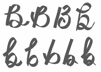 Hand-lettering calligraphy practice variations sheet letter B vector illustration © Arfindo96
