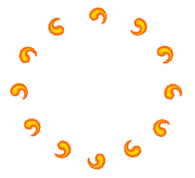 Rotating Fireball Ring Frame with Cinematic Light Trails