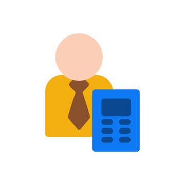 accountant simple flat icon illustration