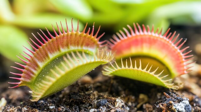 flytrap. A Venus flytrap with its lobes closed, trapping prey inside. gardening catalogs, home-decor guides, designed for gardening and botanical catalogs, used by radiologists.