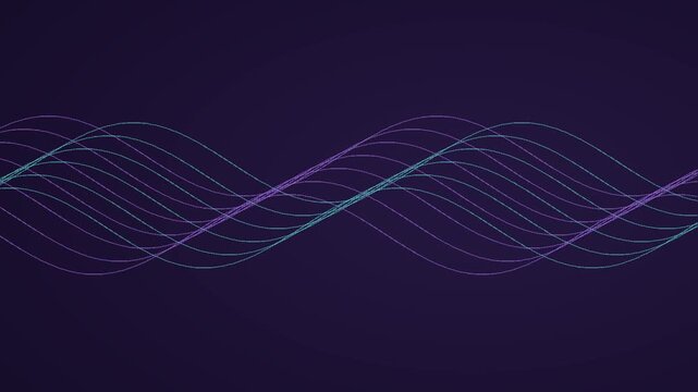 Interwoven sine curves moving in opposite directions