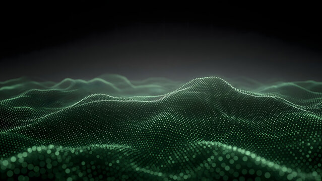 Emerald particle data landscape, 3D big data surface visualization
