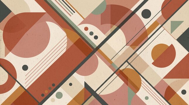 Vibrant abstract constructivism design featuring overlapping