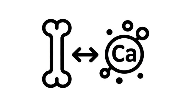 Bone and calcium element connection icon vector illustration representing mineral absorption and bone health concept