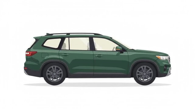 Modern SUV Side View with Clean Flat Vector Design for Travel and Outdoor Transportation Concepts