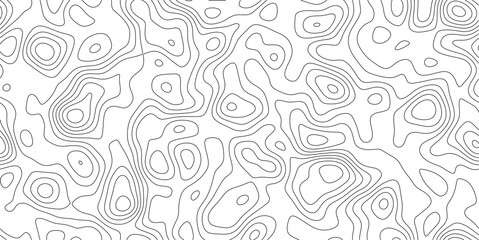 A seamless pattern of contour lines depicts topographic map contours, suggesting elevation and geographic features in an abstract, minimalist design. © Julya