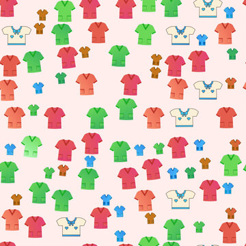 Seamless pattern of scrub tops