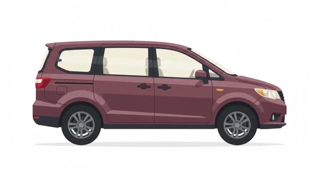 Modern Family Minivan Side Profile for Everyday Transportation, Travel and Family Mobility Concepts