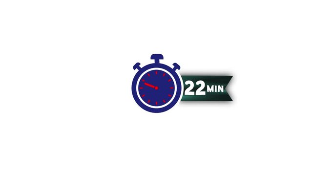 22 minute stopwatch timer animation with countdown for presentations and productivity tracking 22 minutes