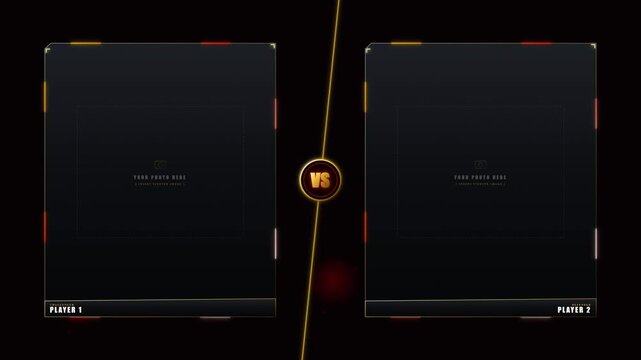 Versus Screen Template for Gaming Competition with Placeholder Boxes
