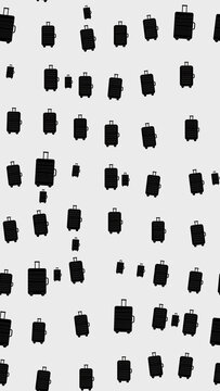 Seamless pattern of black suitcases