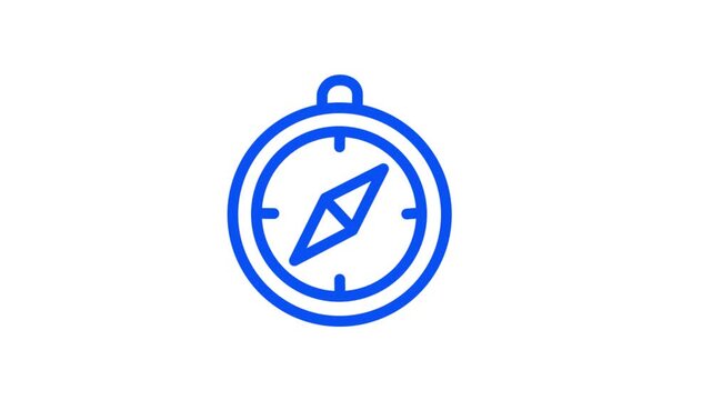 Blue navigation compass icon vector illustration graphic design