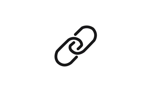 Black link chain icon symbol for website navigation and hypertext markup language design