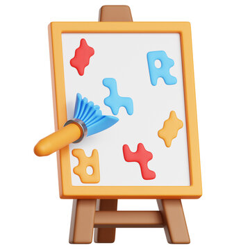 Creative Easel 3D Illustration