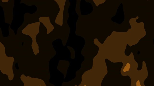 Abstract brown and black camouflage texture morphing smoothly across screen
