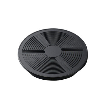 Black round fitness balance board with textured surface