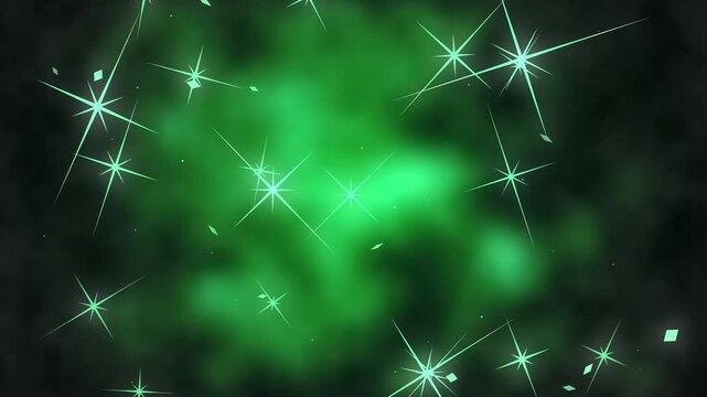 green magic glowing sparkle glitz light loop background
