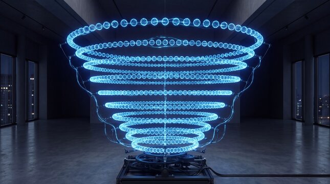 Glowing Digital Data Vortex Abstract Technology Background