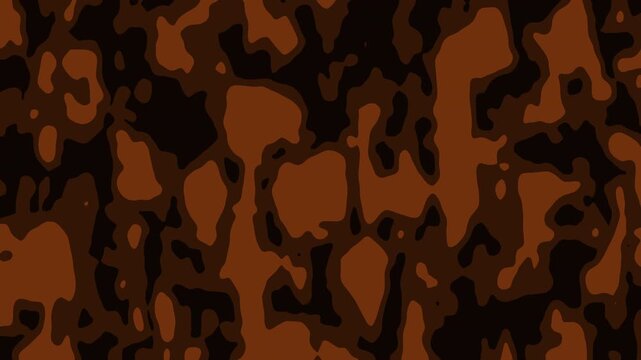 Abstract brown camouflage animation flowing in seamless motion