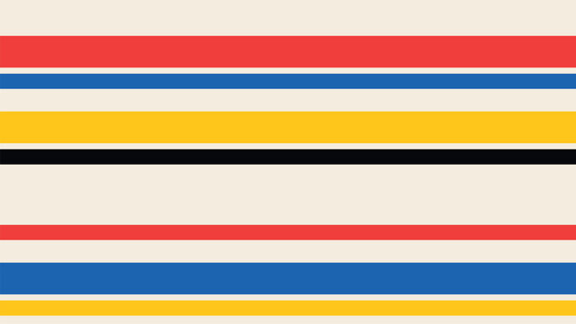 Horizontal stripe pattern with primary red blue and yellow colors offers clean minimalist look for branding.