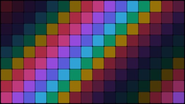 Colorful Geometric Mosaic Grid with Vibrant Rainbow Gradient Spectrum Abstract Digital Art Background