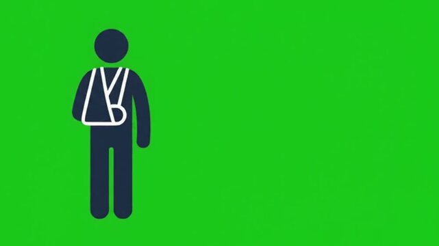 Armsling Icon Graphic Animation on Green Screen for Medical Healthcare Concepts and Patient Recovery Videos