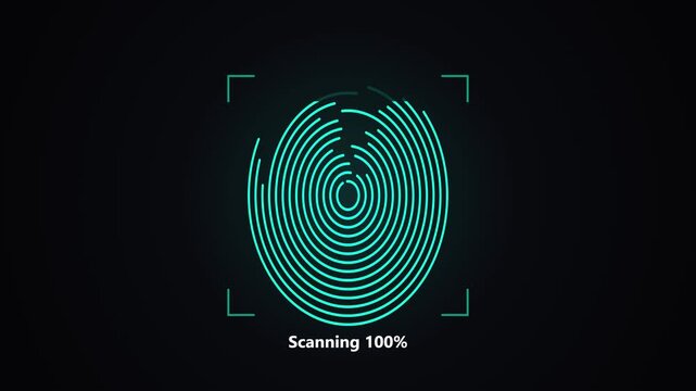 Green Fingerprint Scanner With Access Granted Animation