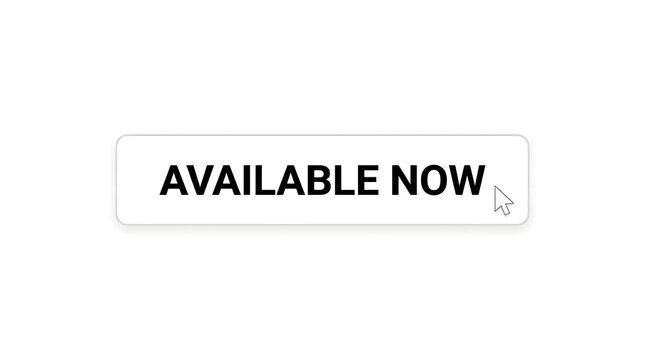 Available now stamp on a white background retail sale promotion now available message