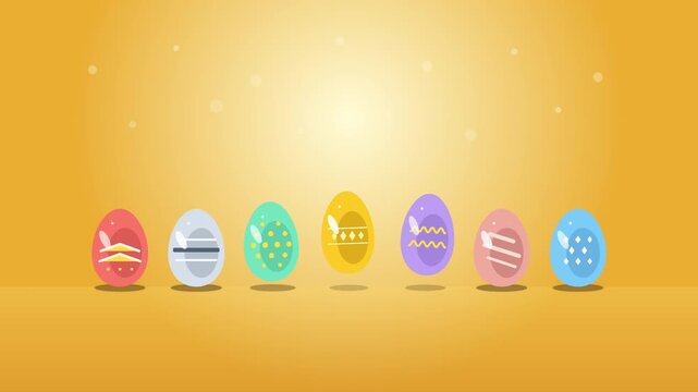 Pixel art easter eggs animation featuring colorful retro holiday design