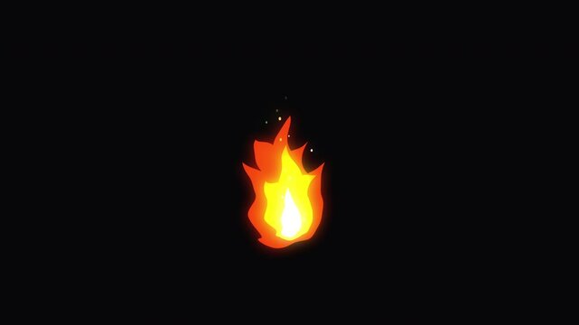Pixel art fire animation, flame, burn, retro game loop