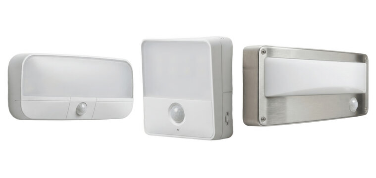 Home security upgrade featuring modern motion sensor lights detectors