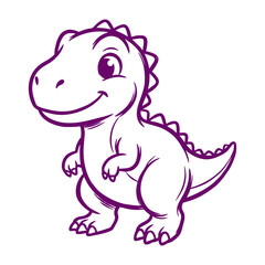 Cute Baby Dinosaurs, Hand Drawn Sketch Cartoon Dinosaur Characters, Colorful Little Prehistoric Animals Vector Illustration for Kids Design, Nursery Art, and Stickers © vectroy