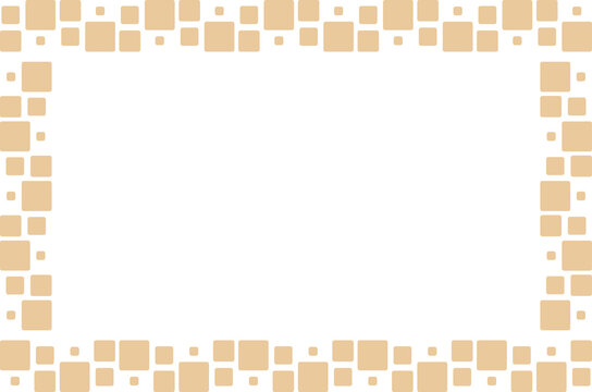 Modern Geometric Light Gold Square MosaicFrame White Background. Design Print for Certificate, Menu, Greeting, Card, Invitation and Banner. 17