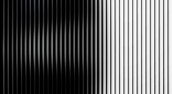 Vertical black and white stripes with gradient shadow transition