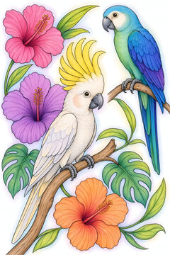colorful bird on a branch