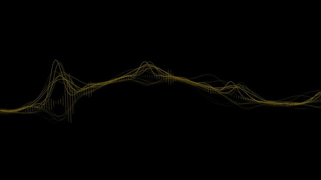 Yellow sound wave spectrum line animation