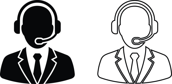 Customer service agent icon set