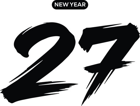 27 new year brush stroke number