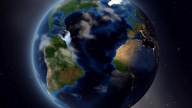 Earth Zoom In Animation to Parral Mexico Location Pin