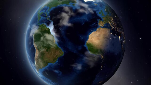 Earth Orbit Zooming In to Duitama Colombia Map Pin Marker