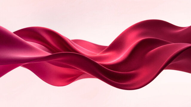 Abstract 3D background featuring a maroon burgundy fabric wave with grain particle texture, perfect for premium modern luxury elegant dynamic and futuristic designs.