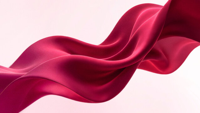 Abstract 3D background featuring a maroon burgundy fabric wave with grain particle texture, perfect for premium modern luxury elegant dynamic and futuristic designs.