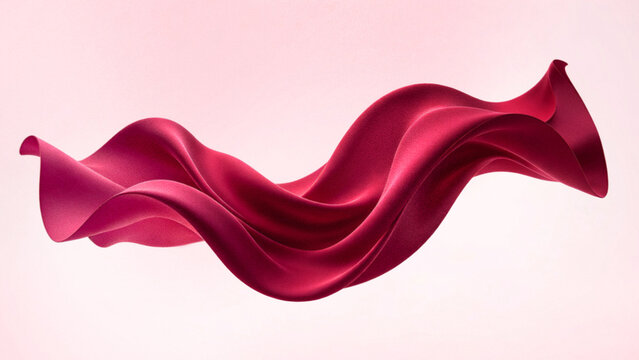Abstract 3D background featuring a maroon burgundy fabric wave with grain particle texture, perfect for premium modern luxury elegant dynamic and futuristic designs.