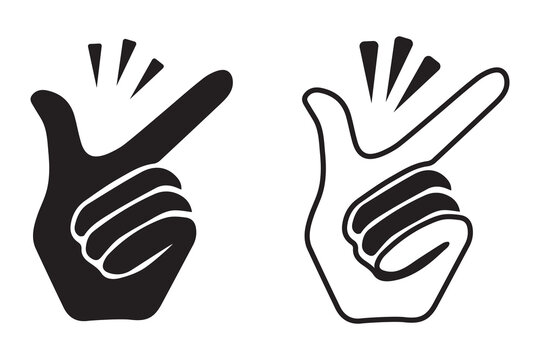 Two hand gestures depicting rock paper scissors silhouette